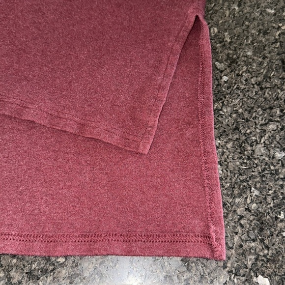 Pact Burgundy Organic Cotton High-Low Split Hem Sweatshirt - Picture 7 of 9